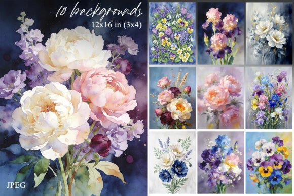 10 Premium Floral Backgrounds Set for Every Creative Project