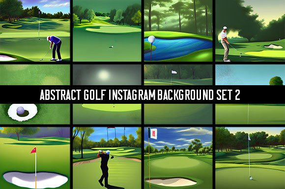 12 Golf Instagram Backgrounds: Set 2 Visual Assets