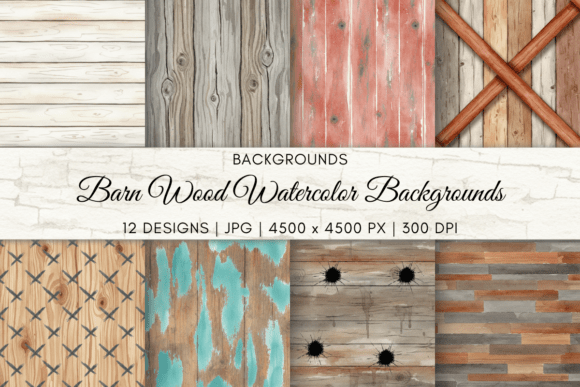 Barn Wood Watercolor Backgrounds: A Designer's Rustic Toolkit