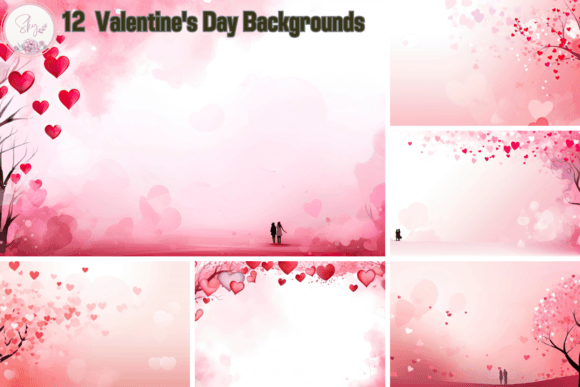 Beautiful Watercolor Backdrops for Valentine's Day