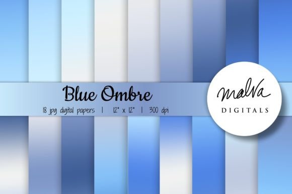Blue Ombre Backgrounds: A Versatile Digital Paper Pack