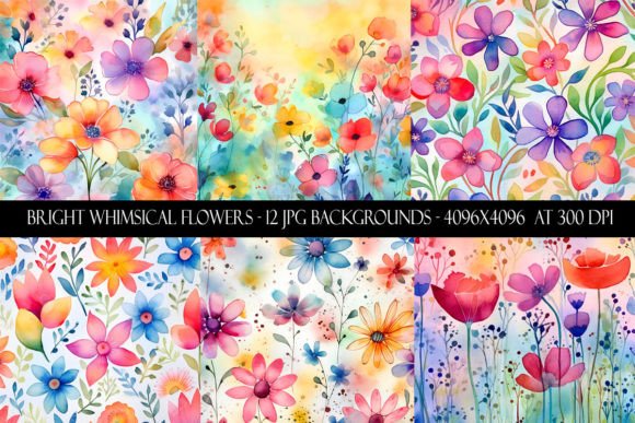 Bright Whimsical Flower Backgrounds: Infusing Joy into Your Designs