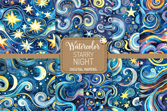 Capturing the Night Sky: Starry Night Watercolor Backgrounds