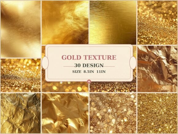 Elevate Your Projects with Gold Glitter Digital Papers