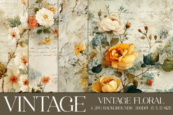 Embrace Nostalgia: The Charm of Vintage Floral Backgrounds, S1