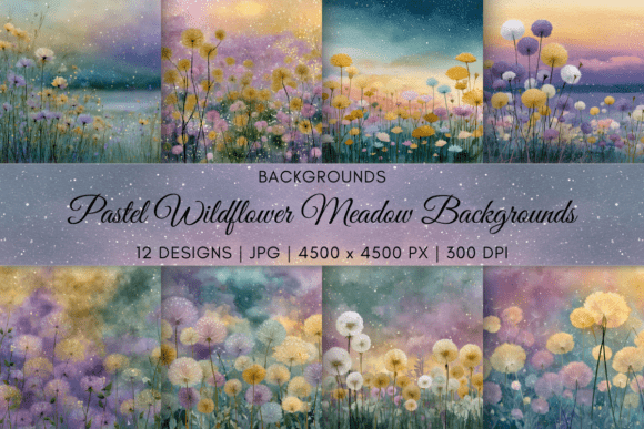 Embrace Serenity with Pastel Wildflower Meadow Backgrounds