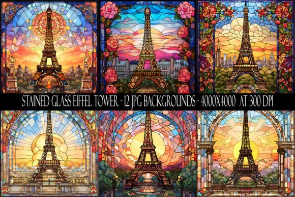 Transforming Your Projects with Stained Glass Eiffel Tower Backgrounds
