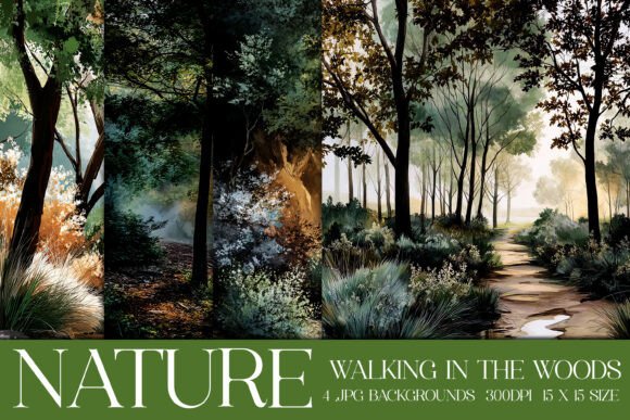 Walk in the Woods Nature Backgrounds, S5: Your Go-To for Organic Design