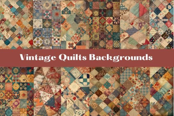 Warmth and Heritage: Using Vintage Quilts Backgrounds Digital Paper